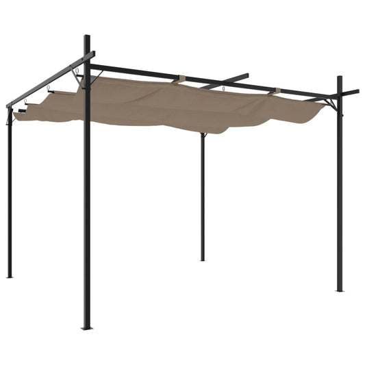 Pergola mit Schiebedach Taupe 295x292x230 cm