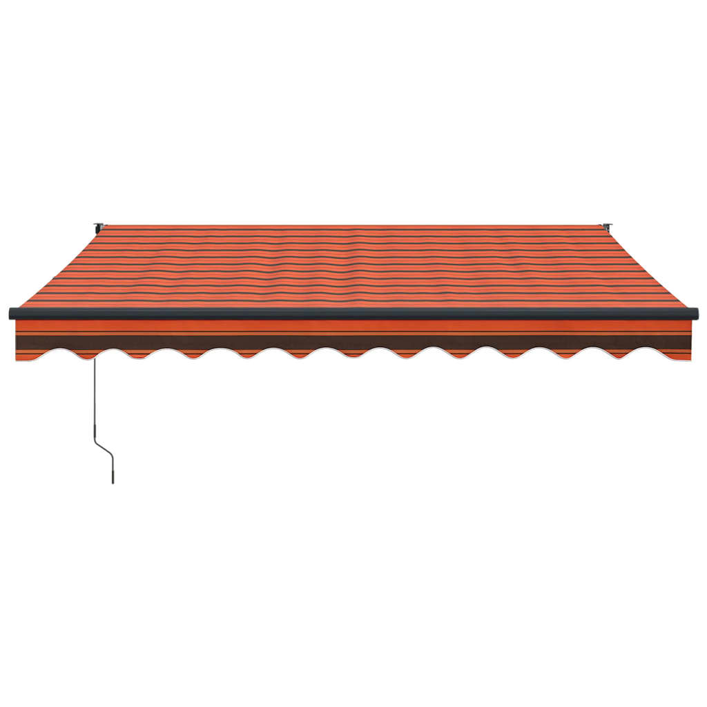 Markise Einziehbar Orange und Braun 3,5x2,5 m Stoff & Aluminium