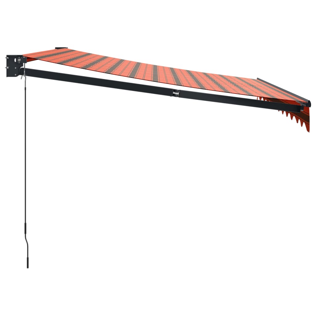 Markise Einziehbar Orange und Braun 3,5x2,5 m Stoff & Aluminium