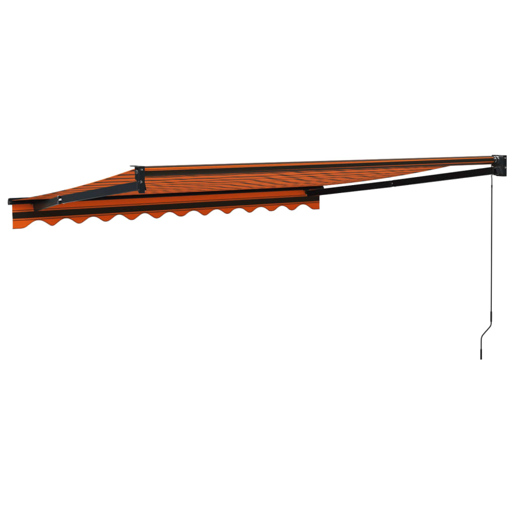 Markise Einziehbar Orange und Braun 3,5x2,5 m Stoff & Aluminium