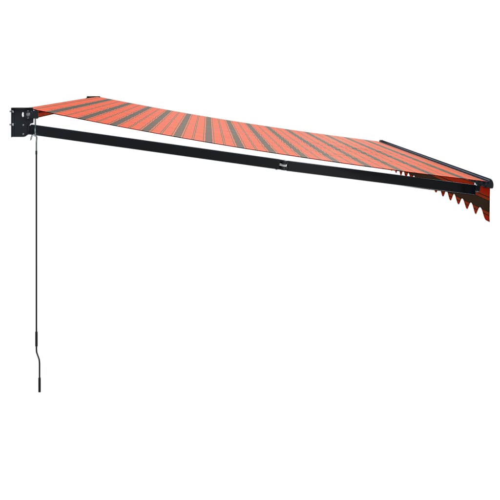 Markise Einziehbar Orange und Braun 4x3 m Stoff und Aluminium