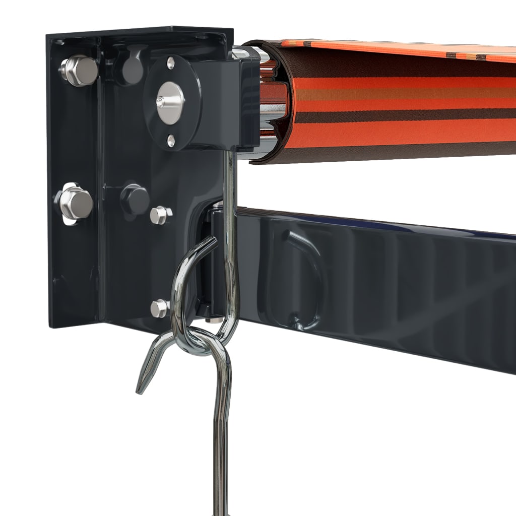 Markise Einziehbar Orange und Braun 4x3 m Stoff und Aluminium