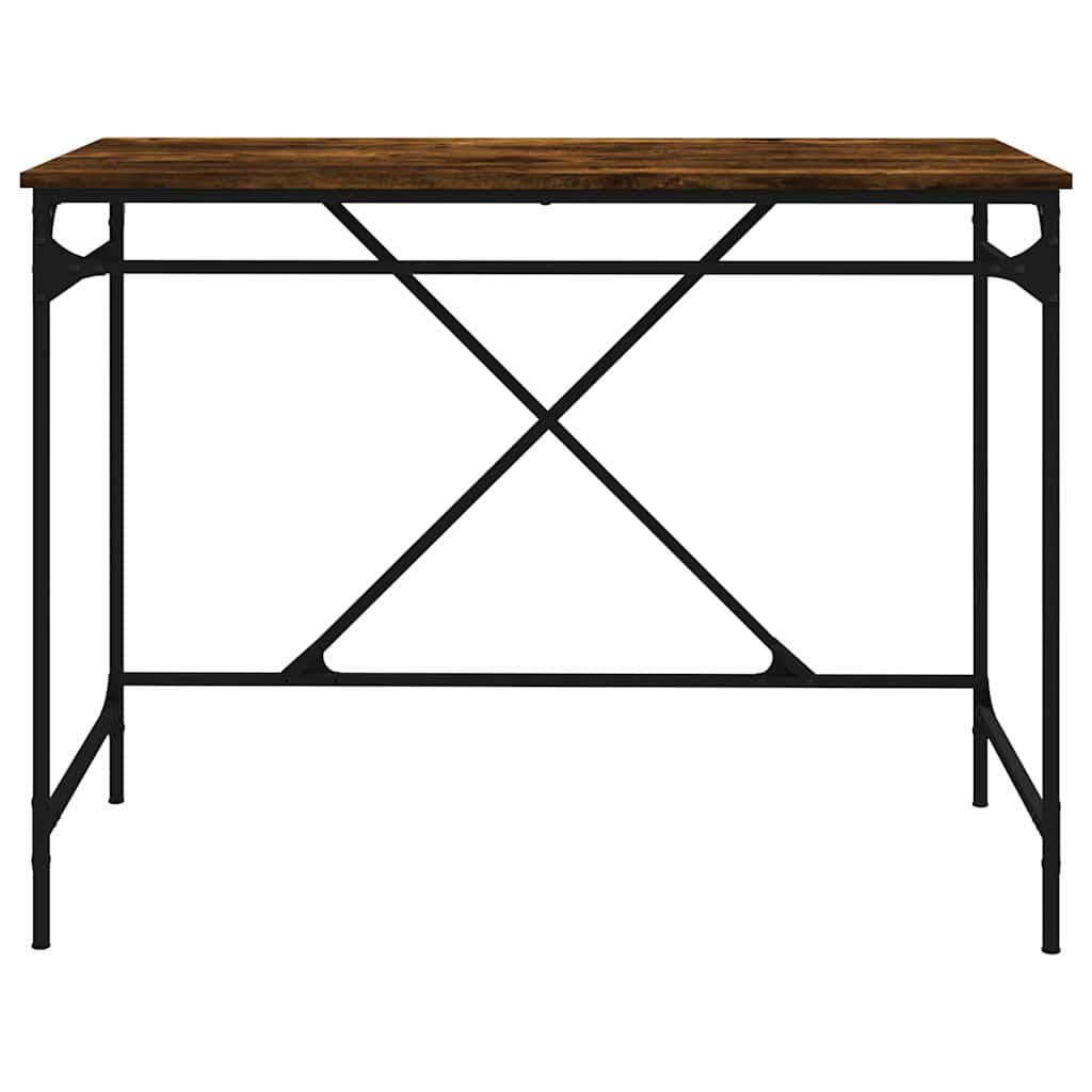 Schreibtisch Räuchereiche 100x50x75 cm Holzwerkstoff und Eisen