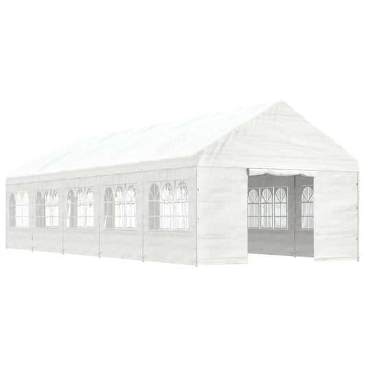 Pavillon mit Dach Weiß 11,15x4,08x3,22 m Polyethylen