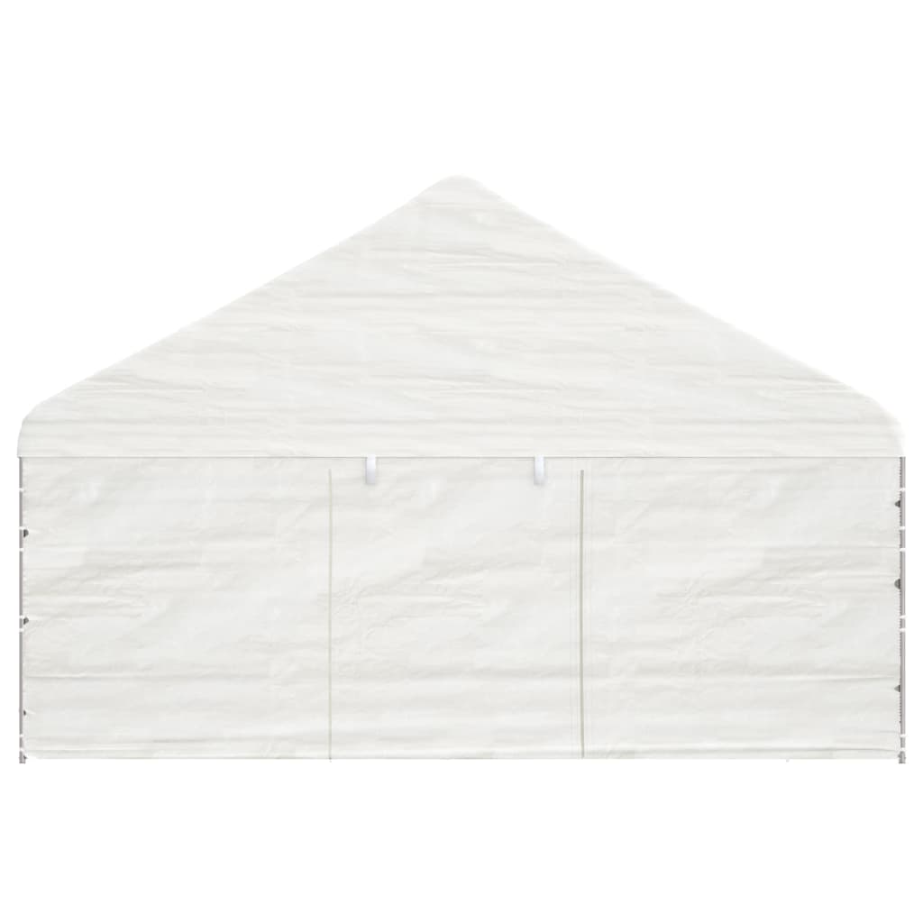 Pavillon mit Dach Weiß 8,92x5,88x3,75 m Polyethylen