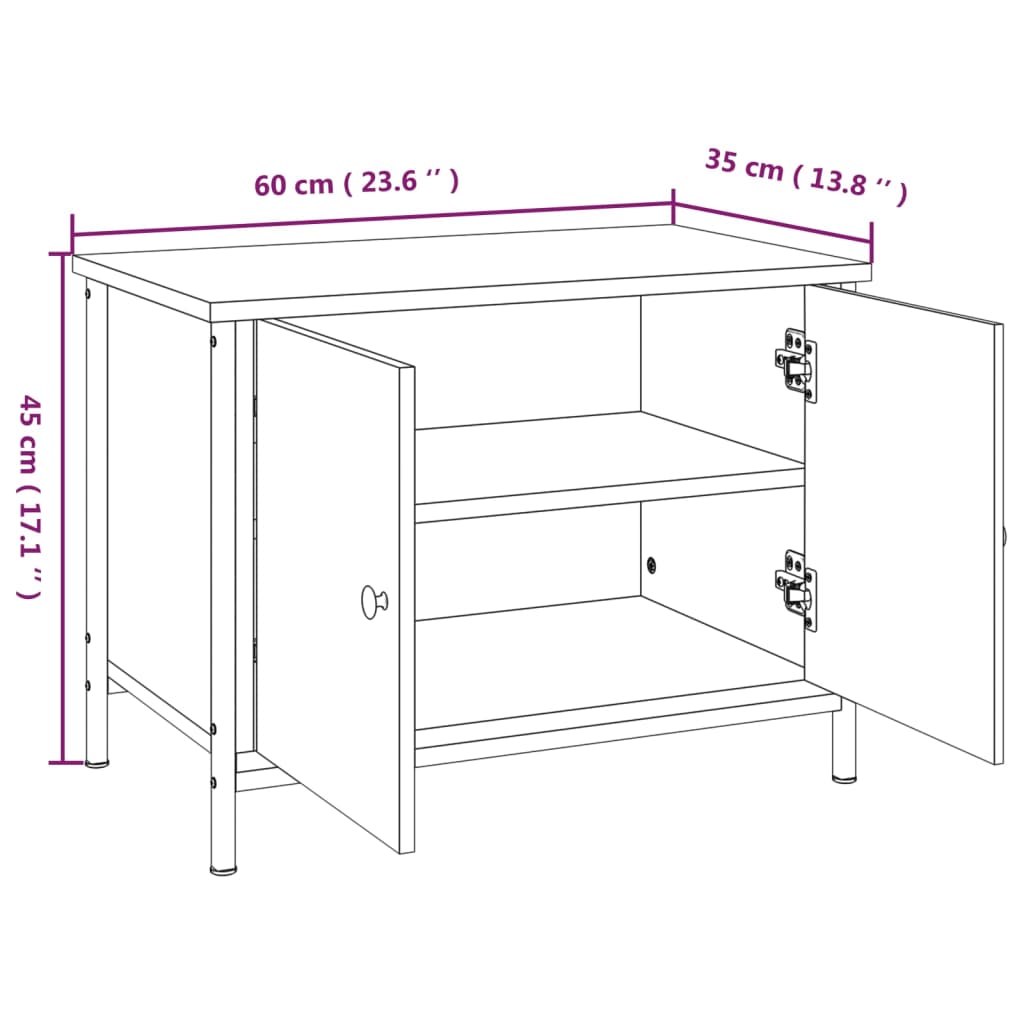 TV-Schrank mit Türen Räuchereiche 60x35x45 cm Holzwerkstoff