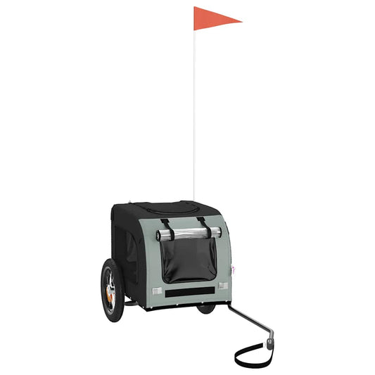 Fahrradanhänger Hunde Grau und Schwarz Oxford-Gewebe und Eisen