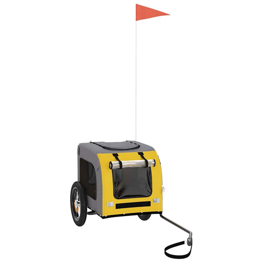 Fahrradanhänger Hunde Gelb und Grau Oxford-Gewebe und Eisen