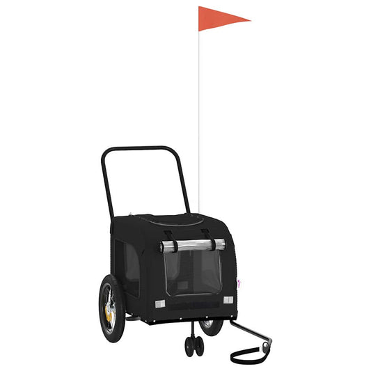 Fahrradanhänger für Haustiere Schwarz 124,5 x 63,5 x 53 cm
