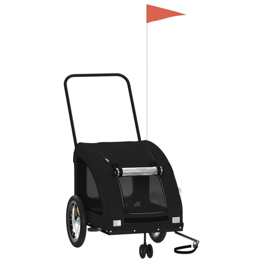 Fahrradanhänger Hunde Schwarz Oxford-Gewebe und Eisen