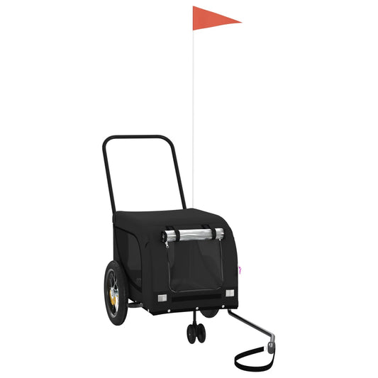 Fahrradanhänger Hunde Schwarz Oxford-Gewebe und Eisen