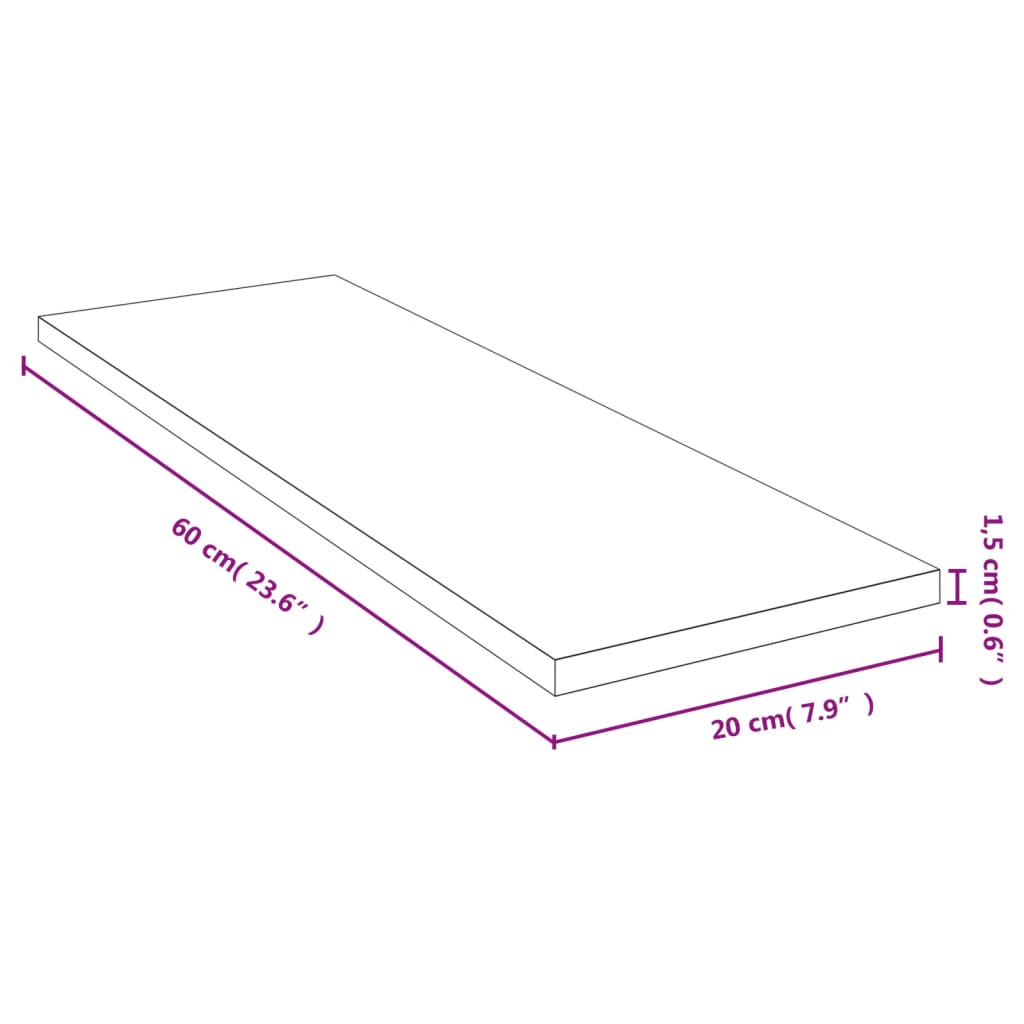Wandregal 60x20x1,5 cm Bambus