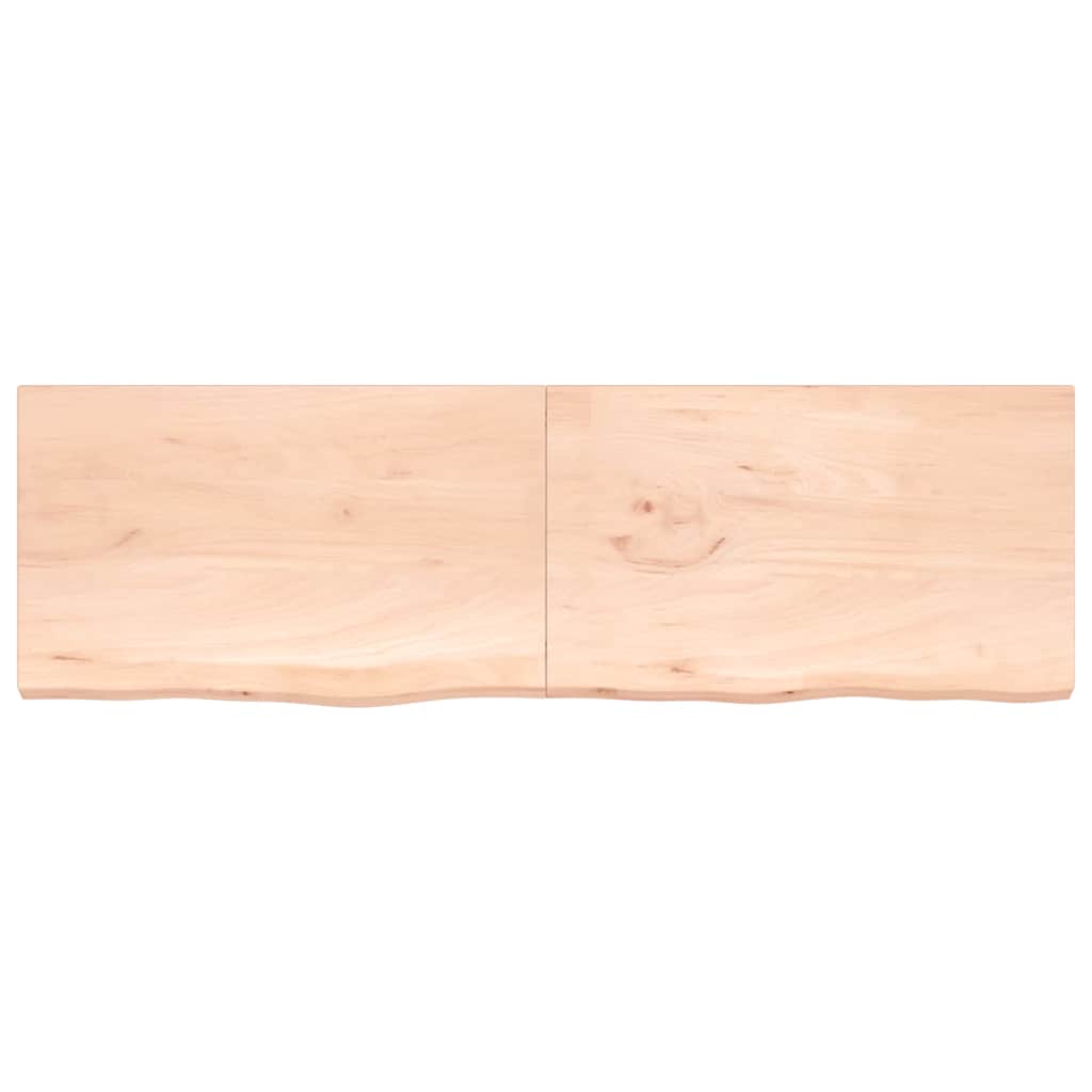 Wandregal 200x60x(2-4) cm Massivholz Eiche Unbehandelt