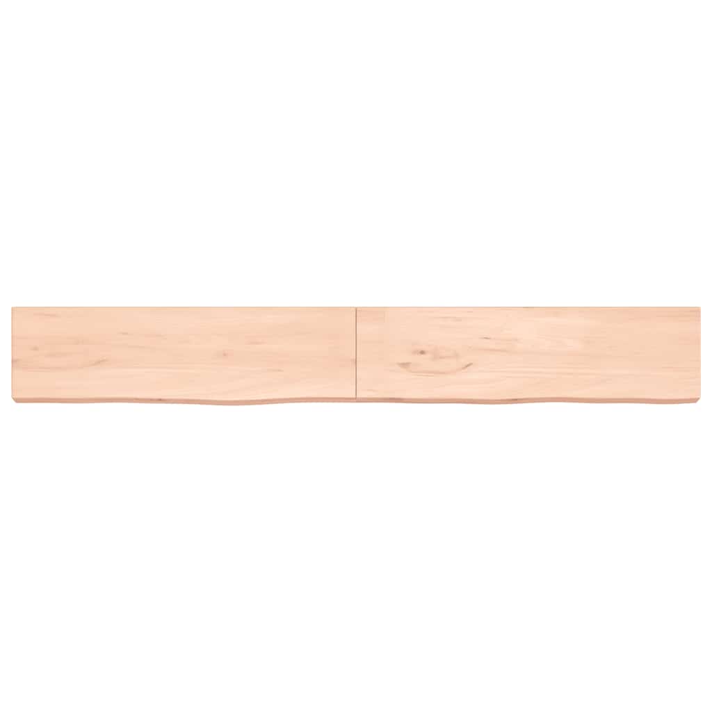 Wandregal 220x30x(2-6) cm Massivholz Eiche Unbehandelt