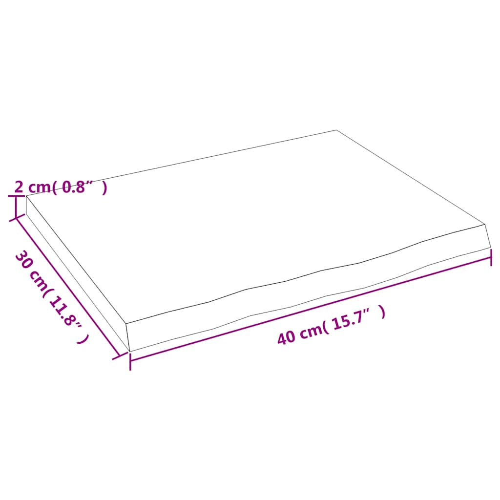 Wandregal Hellbraun 40x30x2 cm Massivholz Eiche Behandelt