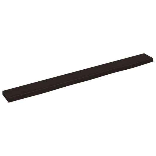 Wandregal Dunkelbraun 100x10x2 cm Massivholz Eiche Behandelt