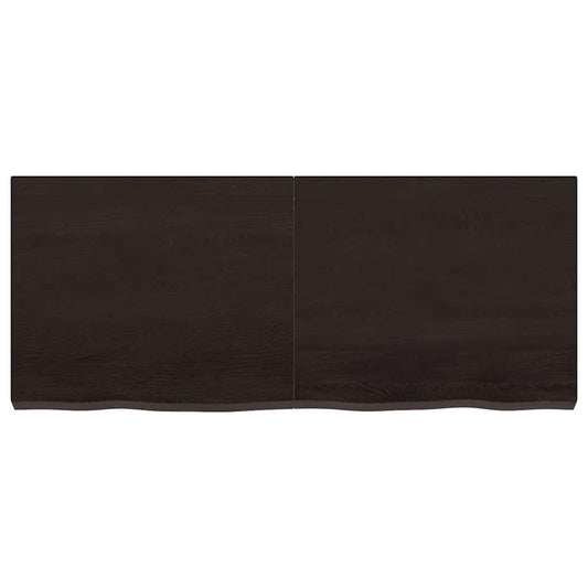 Wandregal Dunkelbraun 120x50x(2-6)cm Massivholz Eiche Behandelt