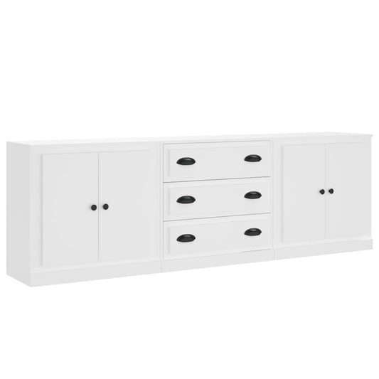 Sideboards 3 Stk. Weiß Holzwerkstoff
