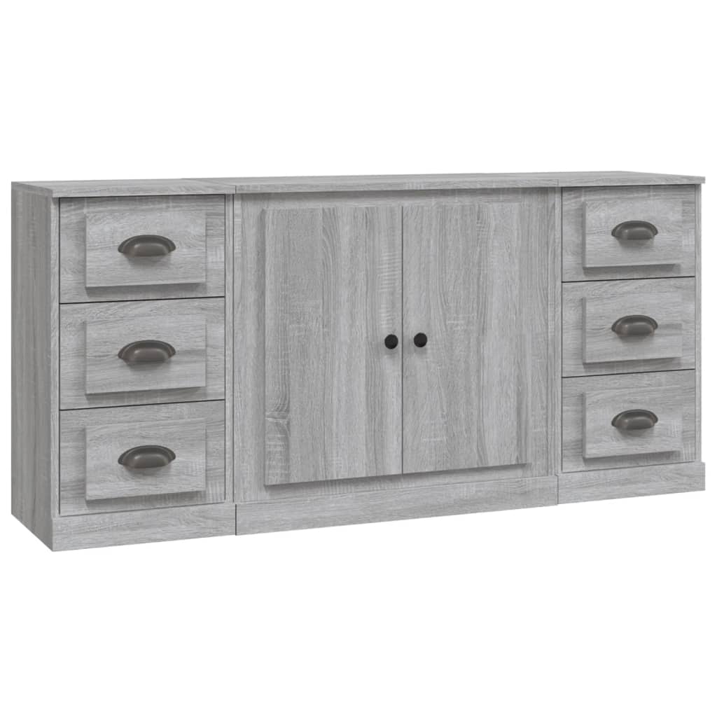 Sideboards 3 Stk. Grau Sonoma Holzwerkstoff
