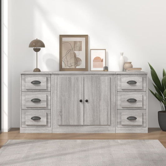 Sideboards 3 Stk. Grau Sonoma Holzwerkstoff