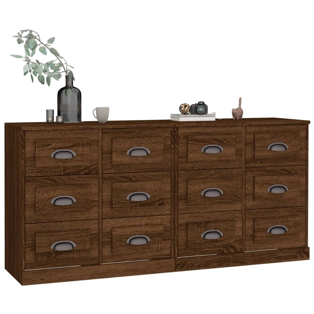 Sideboards 2 Stk. Braun Eichen-Optik Holzwerkstoff