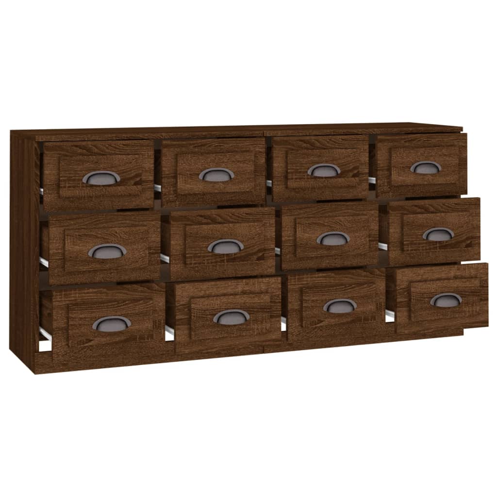 Sideboards 2 Stk. Braun Eichen-Optik Holzwerkstoff