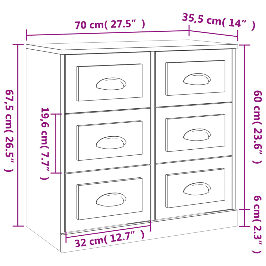 Sideboards 2 Stk. Braun Eichen-Optik Holzwerkstoff