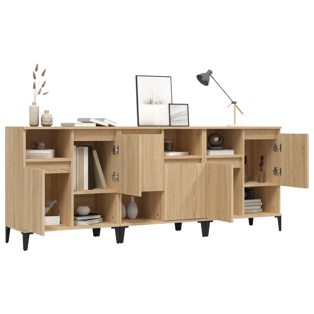 Sideboards 3 Stk. Sonoma-Eiche 60x35x70 cm Holzwerkstoff