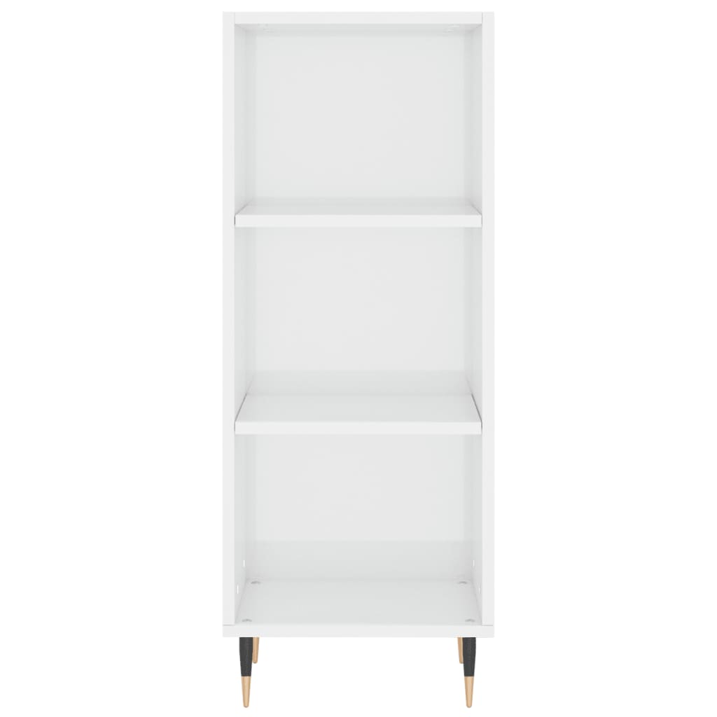 Sideboard Hochglanz-Weiß 34,5x32,5x90 cm Holzwerkstoff