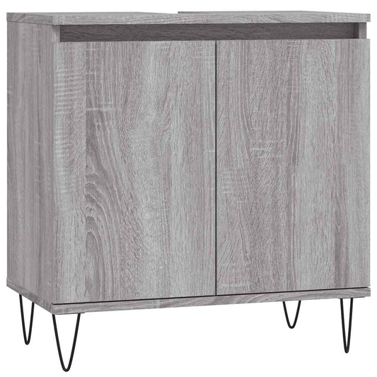 Badschrank Grau Sonoma 58x33x60 cm Holzwerkstoff