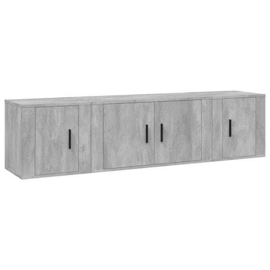 3-tlg. TV-Schrank-Set Betongrau Holzwerkstoff