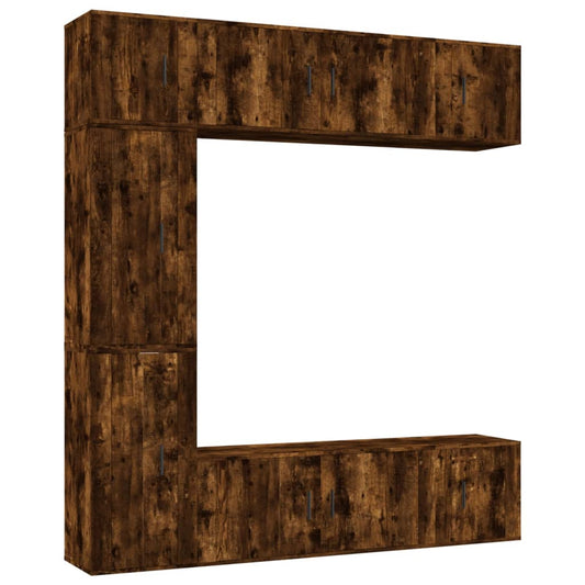 7-tlg. TV-Schrank-Set Räuchereiche Holzwerkstoff