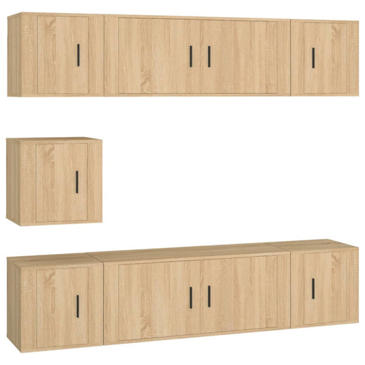 7-tlg. TV-Schrank-Set Sonoma-Eiche Holzwerkstoff