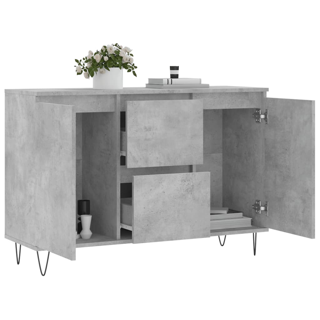 Sideboard Betongrau 101,5x35x70 cm Holzwerkstoff
