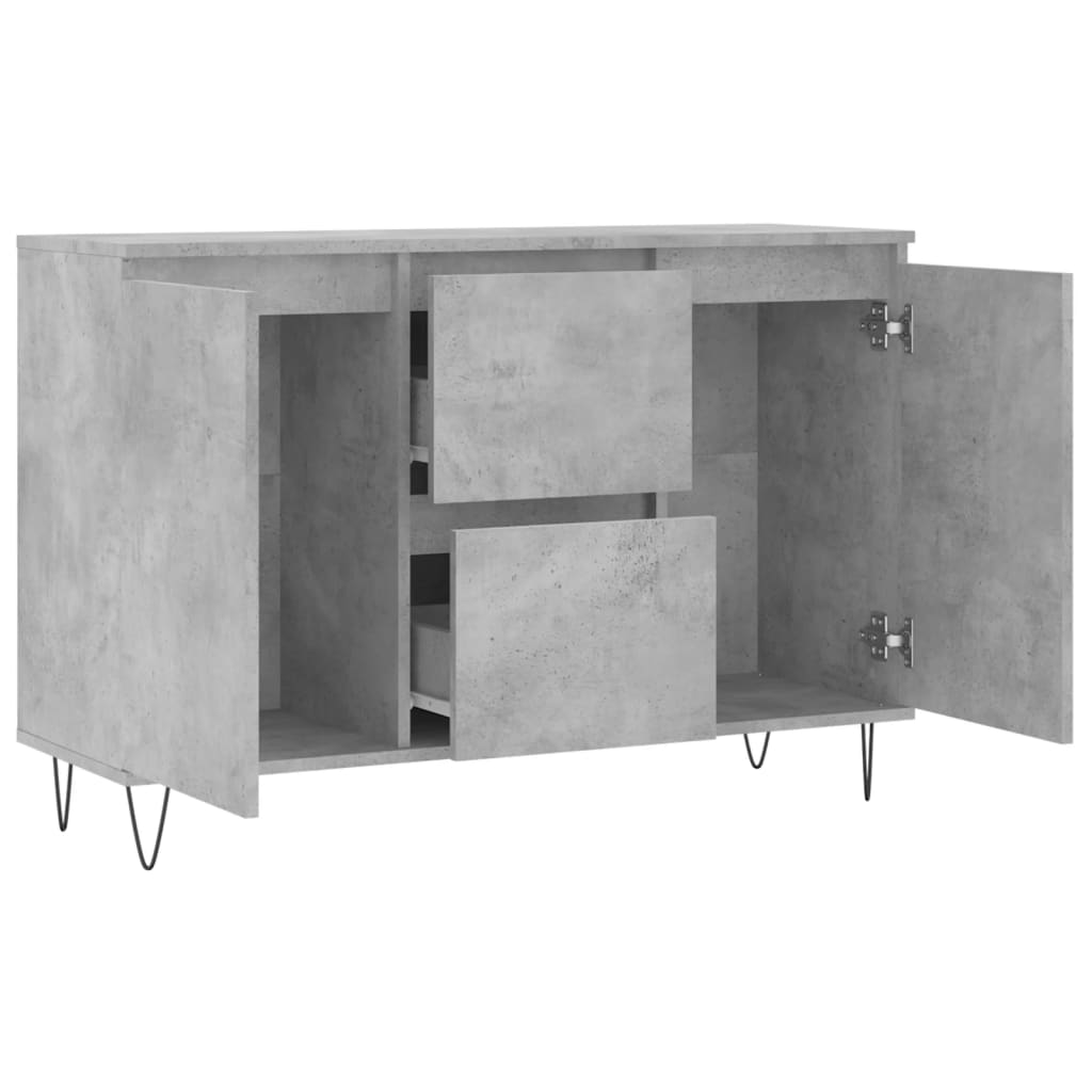 Sideboard Betongrau 101,5x35x70 cm Holzwerkstoff