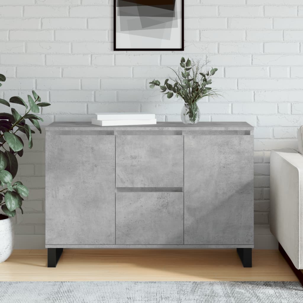 Sideboard Betongrau 101,5x35x70 cm Holzwerkstoff