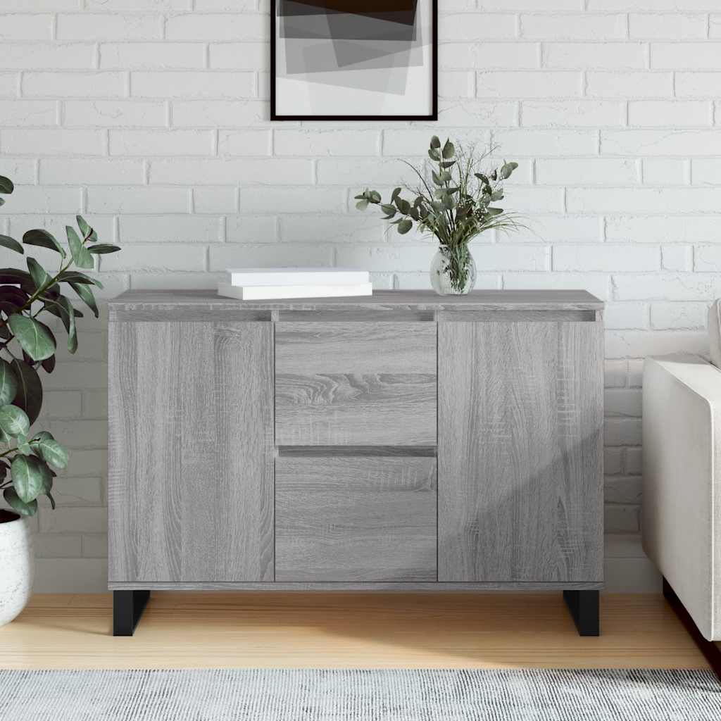 Sideboard Grau Sonoma 101,5x35x70 cm Holzwerkstoff