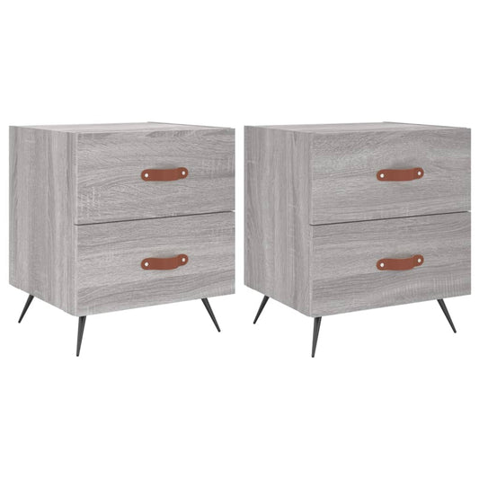 Nachttische 2 Stk. Grau Sonoma 40x35x47,5 cm Holzwerkstoff