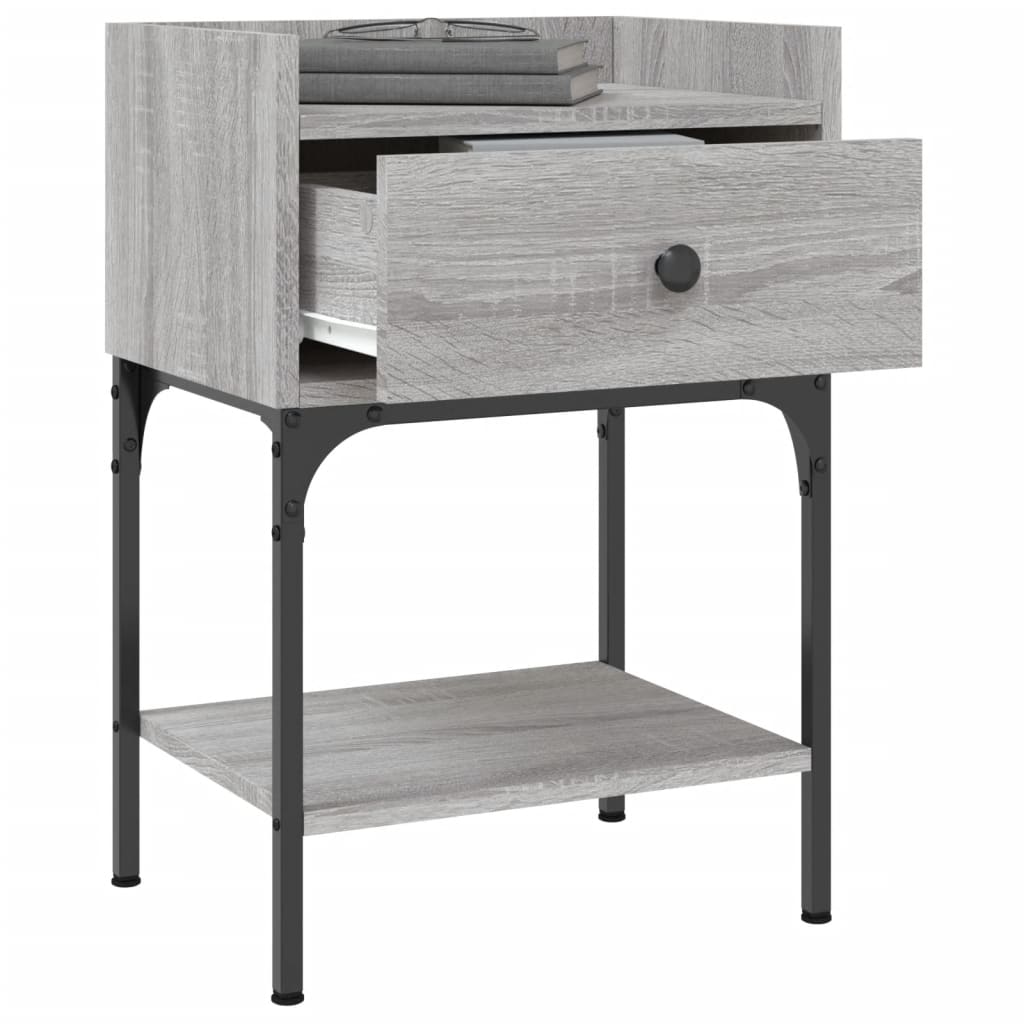 Nachttisch Grau Sonoma-Eiche 40,5x31x60 cm Holzwerkstoff