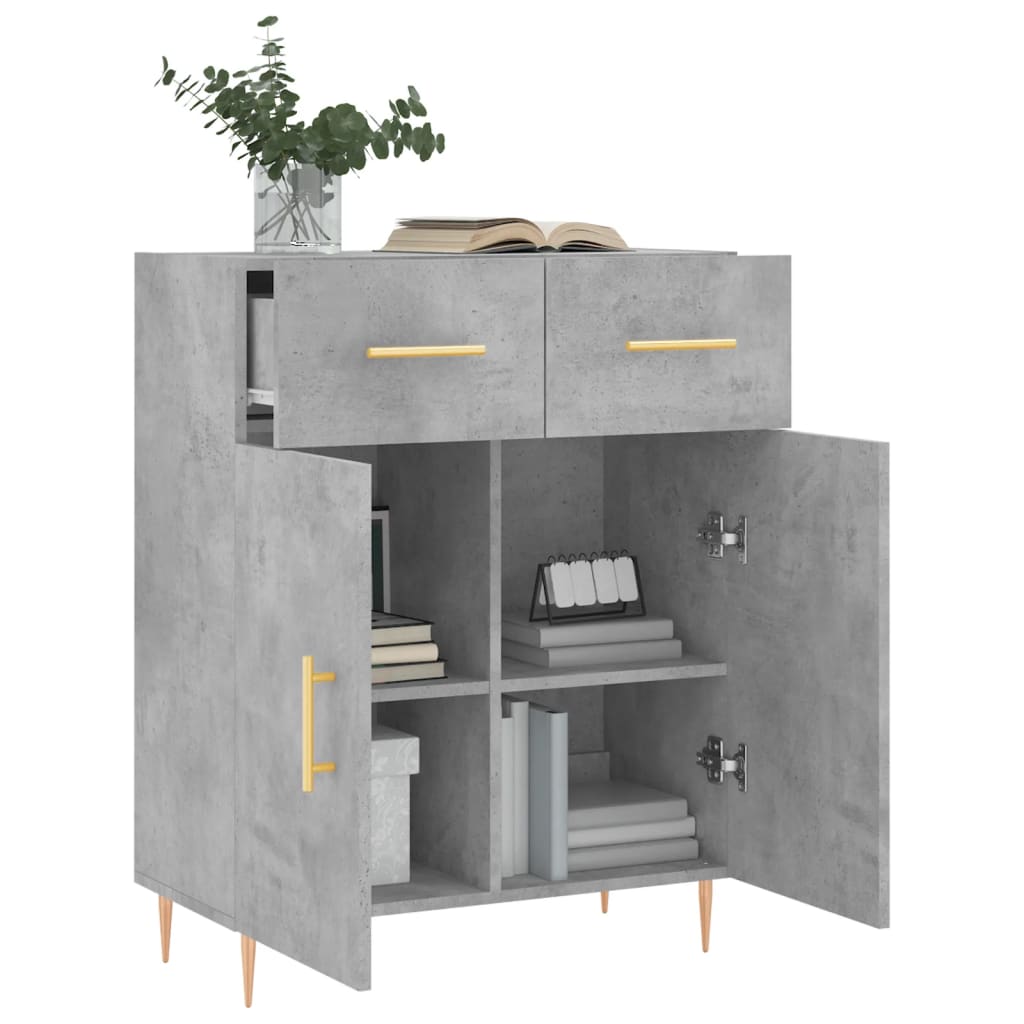 Sideboard Betongrau 69,5x34x90 cm Holzwerkstoff