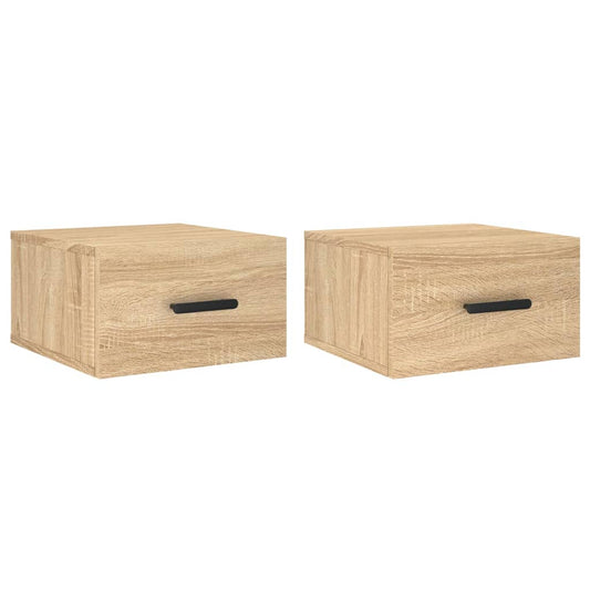 Wand-Nachttische 2 Stk. Sonoma-Eiche 35x35x20 cm