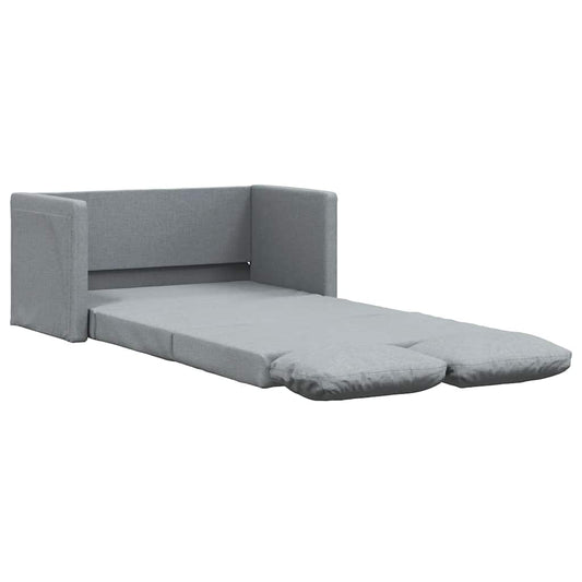 Bodensofa mit Schlaffunktion Hellgrau 112x174x55 cm Stoff