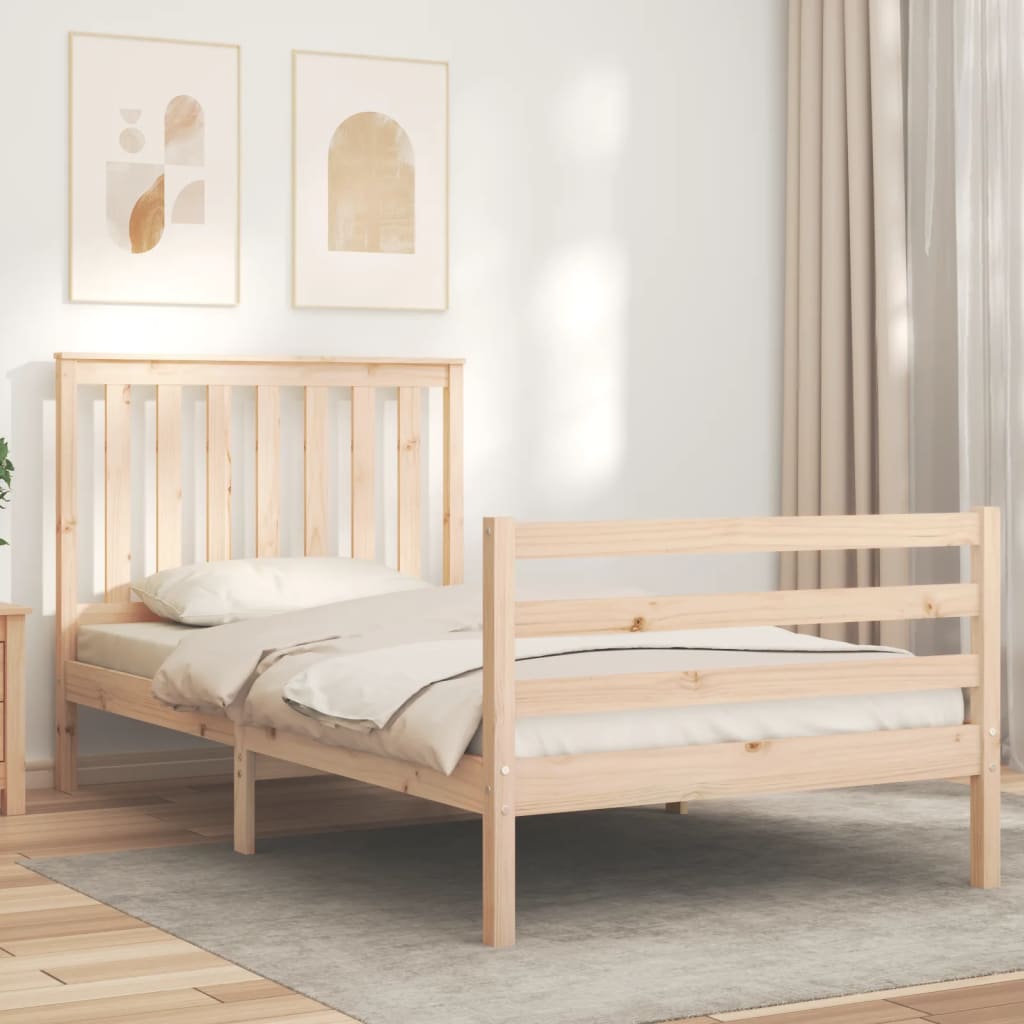 Massivholzbett mit Kopfteil 100x200 cm