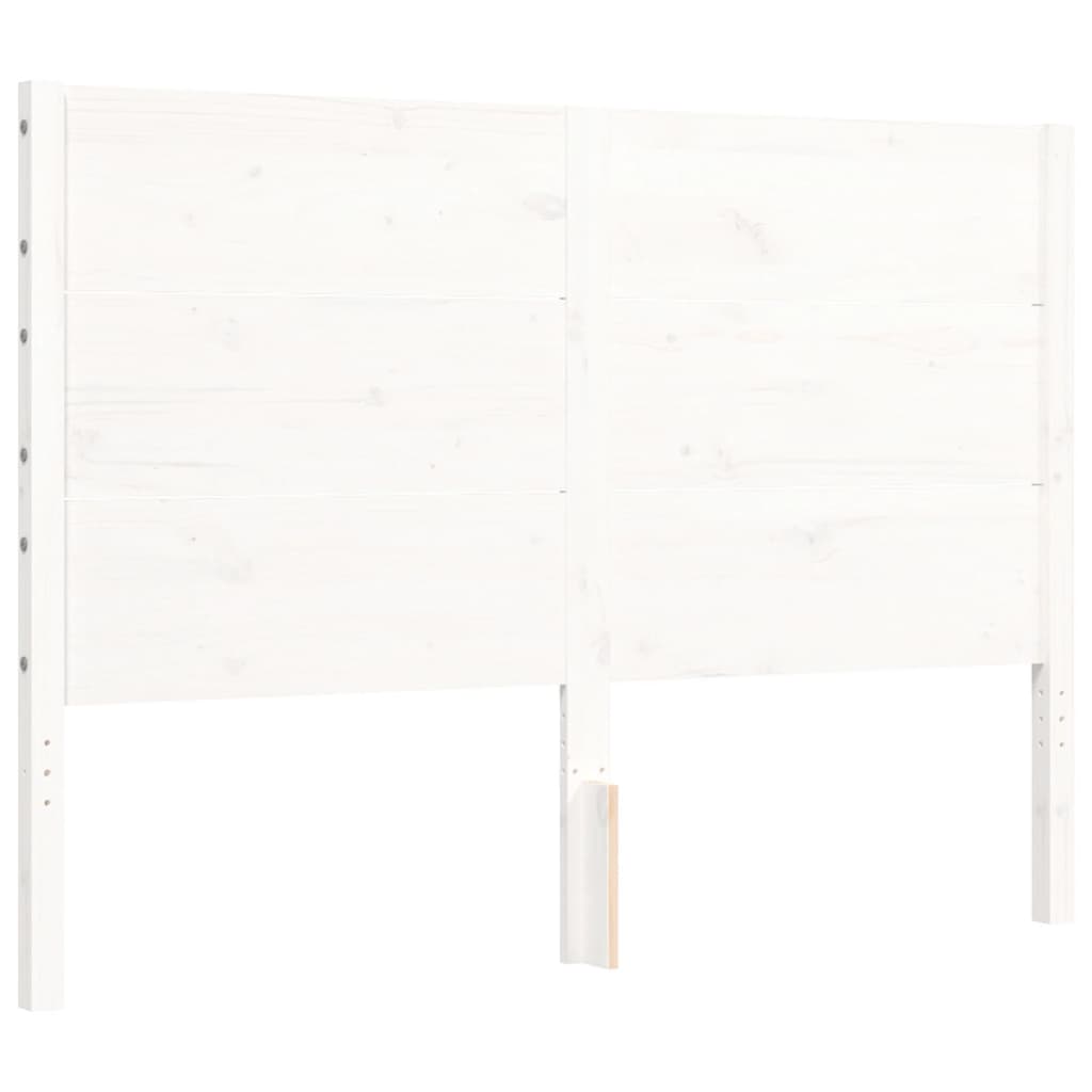 Massivholzbett mit Kopfteil Weiß 140x190 cm