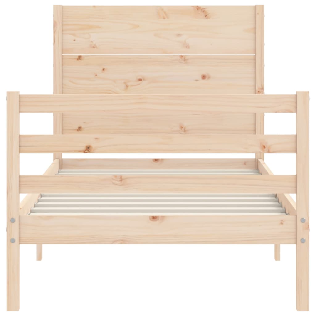 Massivholzbett mit Kopfteil 90x200 cm