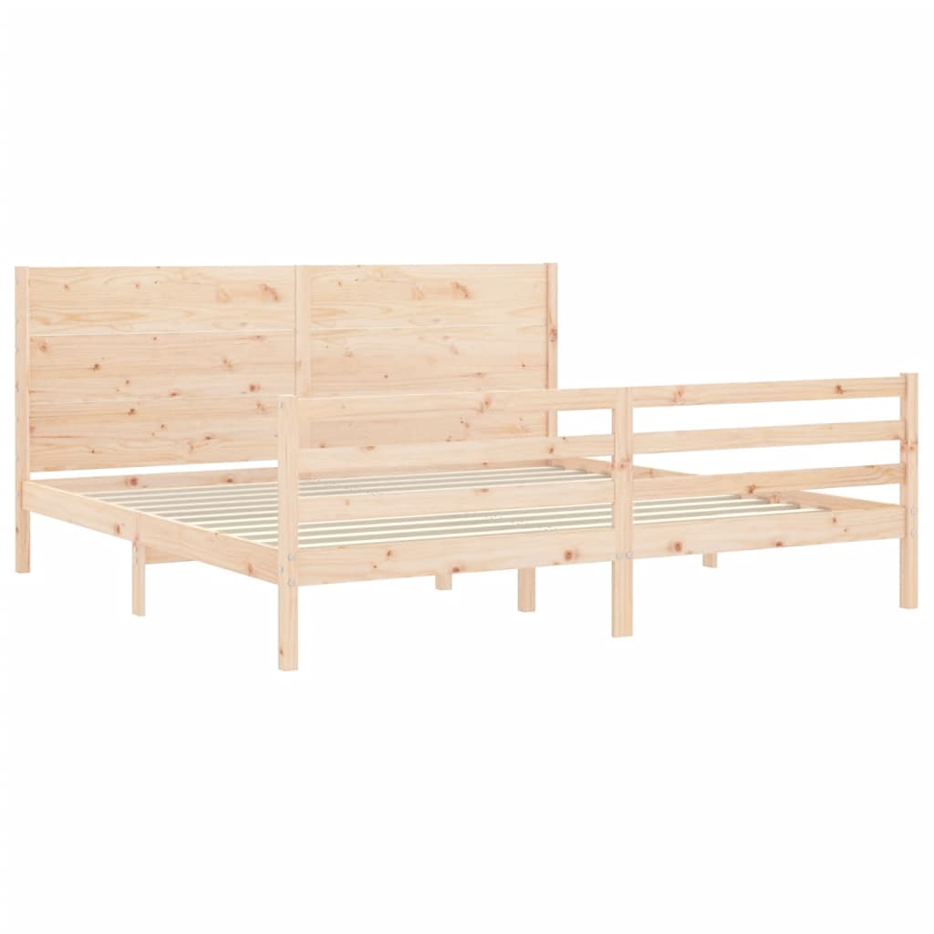 Massivholzbett mit Kopfteil 200x200 cm