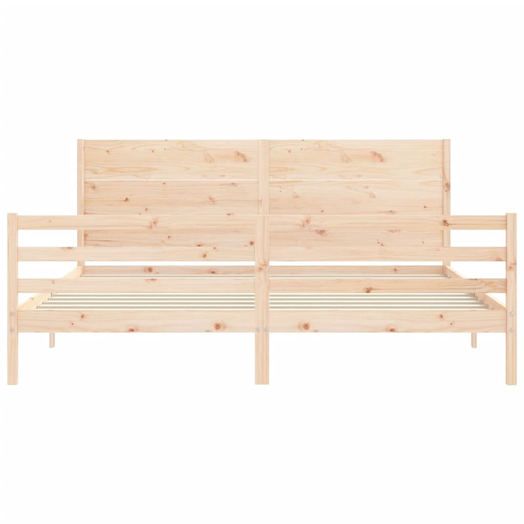 Massivholzbett mit Kopfteil 200x200 cm