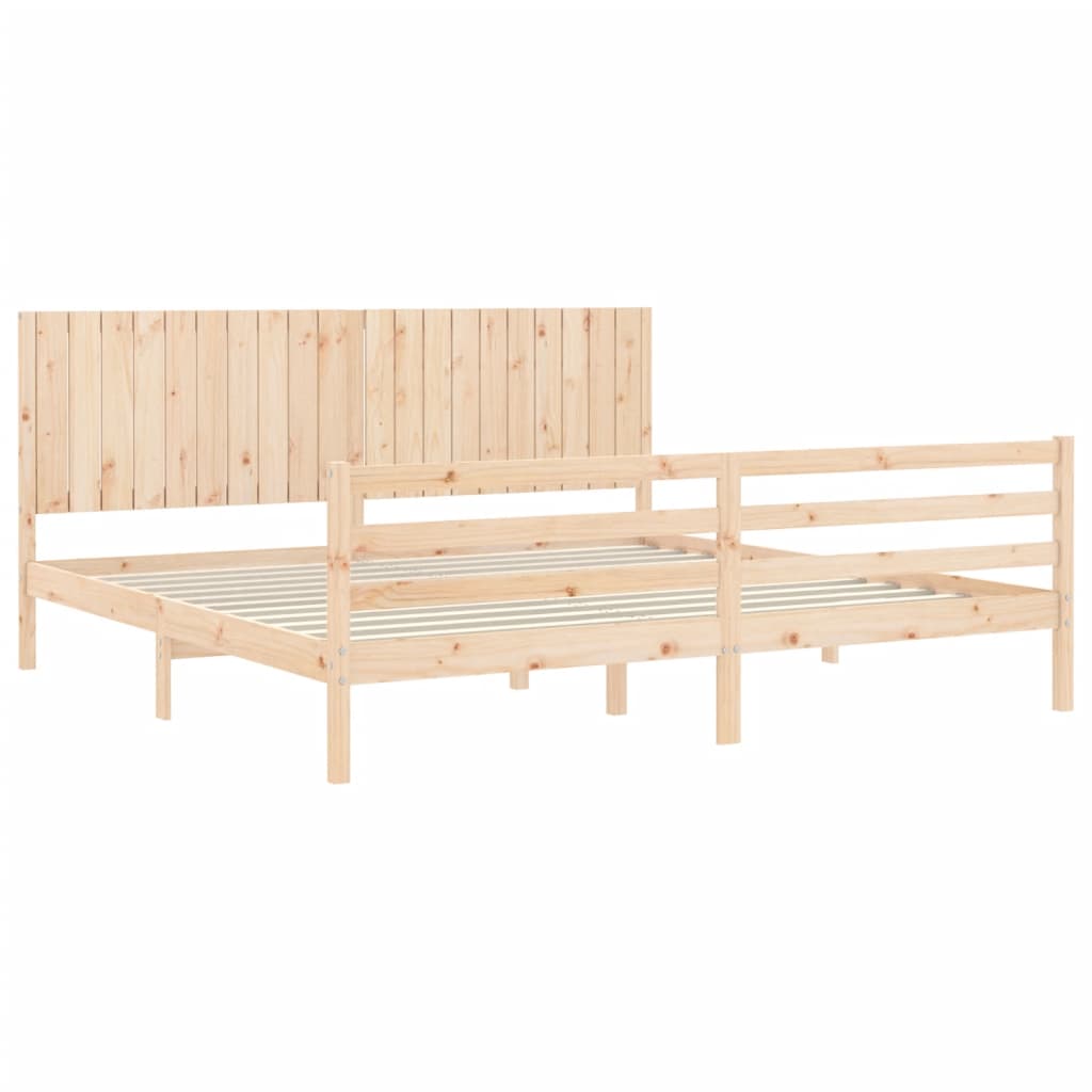 Massivholzbett mit Kopfteil 200x200 cm