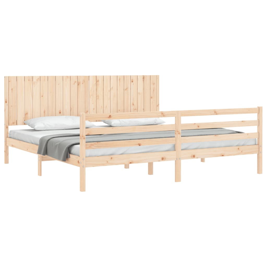 Massivholzbett mit Kopfteil 200x200 cm