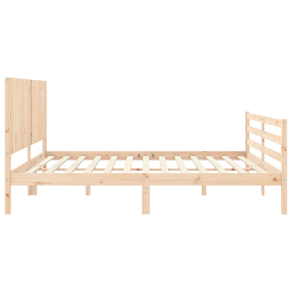 Massivholzbett mit Kopfteil 200x200 cm